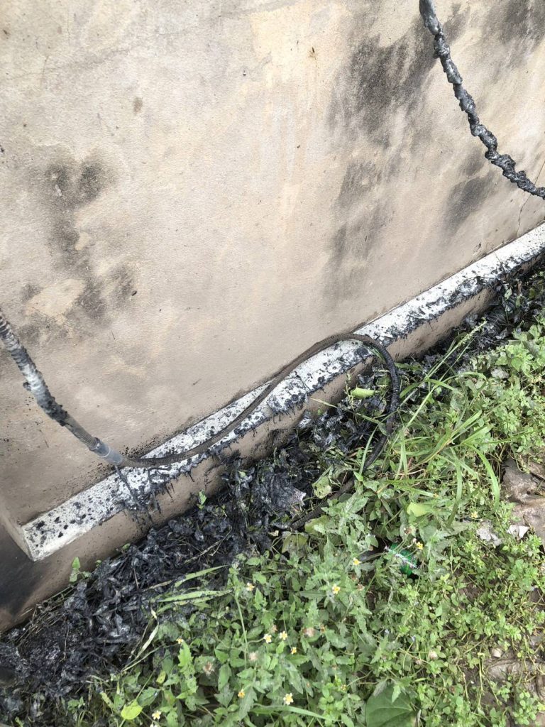 แนวสายไฟช็อตไหม้