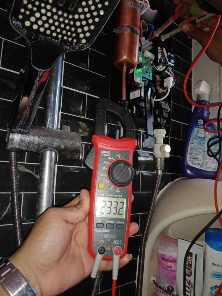 วัดไฟเครื่องทำน้ำอุ่น