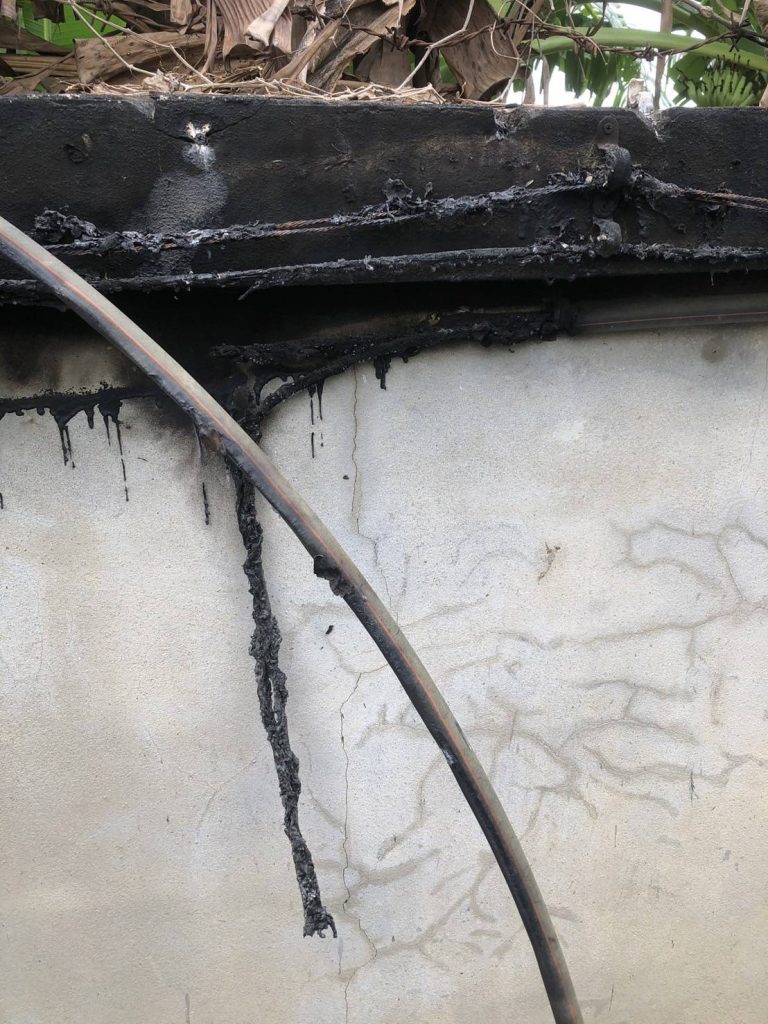 แนวสายไฟช็อตไหม้