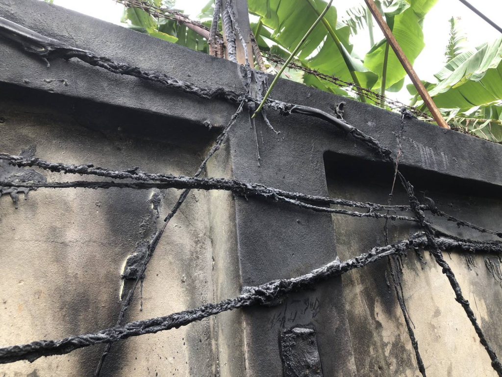 แนวสายไฟช็อตไหม้