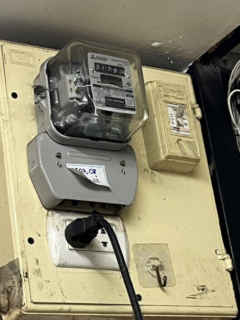 ตู้ไฟพร้อมมิเตอร์และปลั๊ก