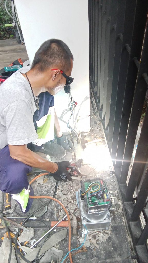 เตรียมจุดติดตั้งมอเตอร์ประตูรีโมท