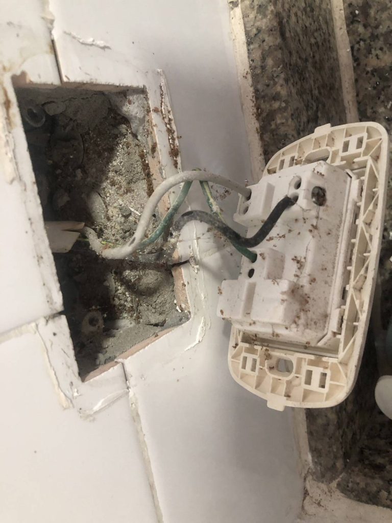 มดเข้าไปทำรังในปลั๊กไฟทำสายชำรุด