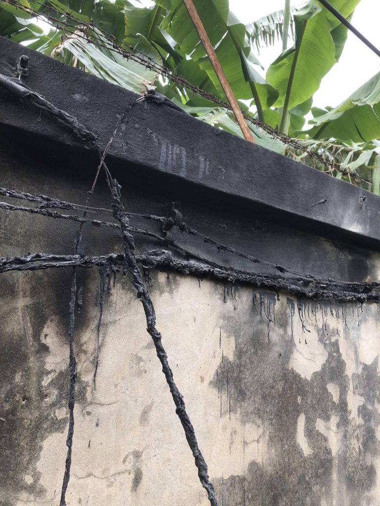 แนวสายไฟช็อตไหม้