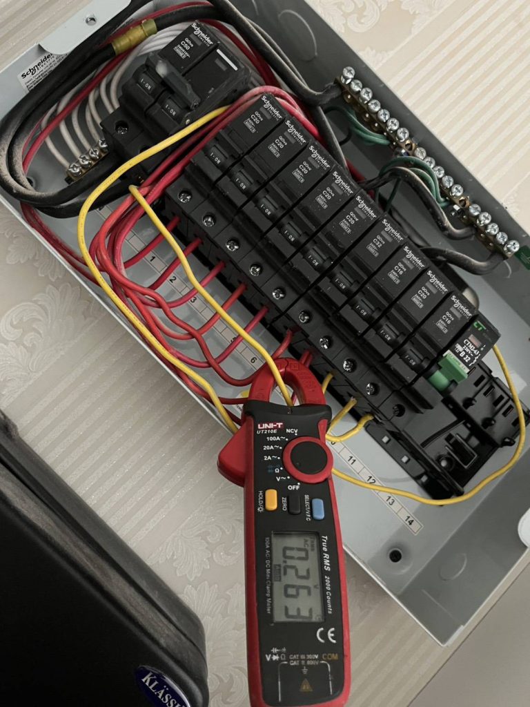 ตรวจเช็คไฟในตู้เบรกเกอร์
