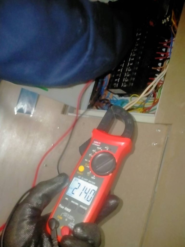 measure voltage in an electrical panel