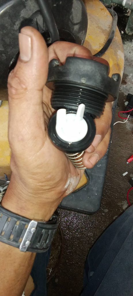 A spring-loaded valve